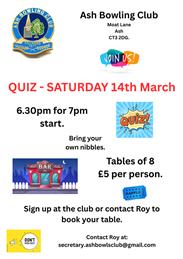 Our next Social Event - Quiz 14th March